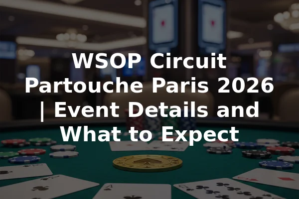 WSOP Circuit Partouche Paris 2026 | Event Details and What to Expect