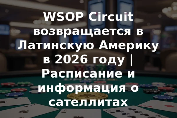 WSOP Circuit возвращается в Латинскую Америку в 2026 году | Расписание и информация о сателлитах
