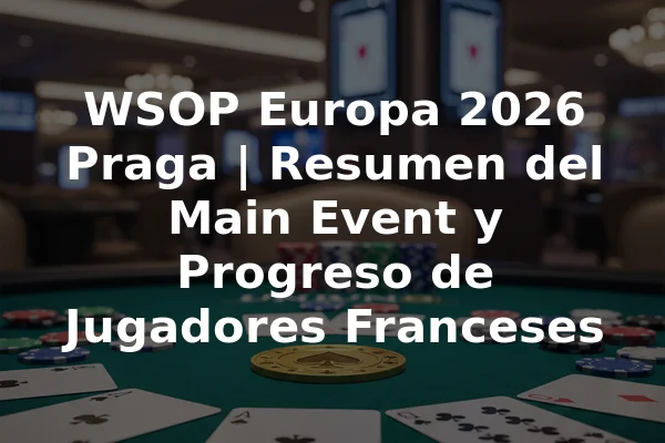 WSOP Europa 2026 Praga | Resumen del Main Event y Progreso de Jugadores Franceses