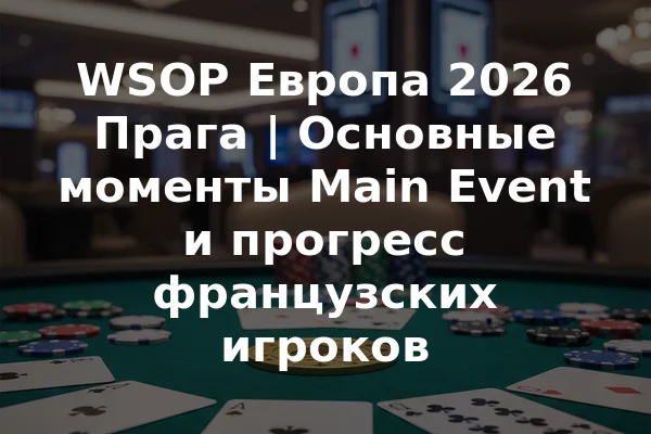 WSOP Европа 2026 Прага | Основные моменты Main Event и прогресс французских игроков