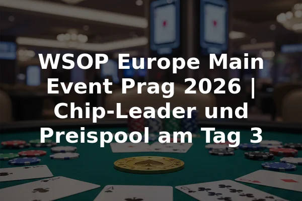 WSOP Europe Main Event Prag 2026 | Chip-Leader und Preispool am Tag 3