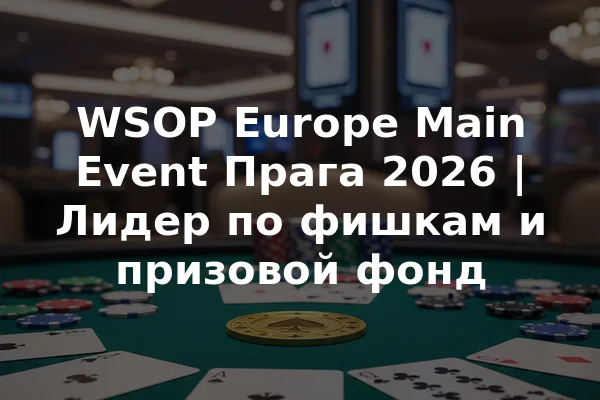 WSOP Europe Main Event Прага 2026 | Лидер по фишкам и призовой фонд