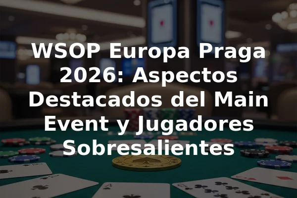 WSOP Europa Praga 2026: Aspectos Destacados del Main Event y Jugadores Sobresalientes