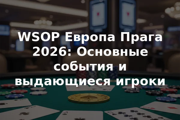 WSOP Европа Прага 2026: Основные события и выдающиеся игроки