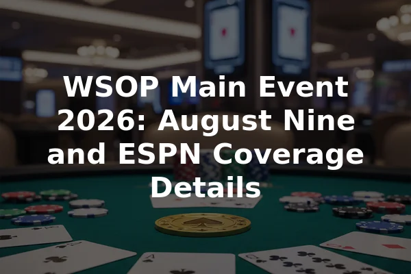 WSOP Main Event 2026: August Nine and ESPN Coverage Details