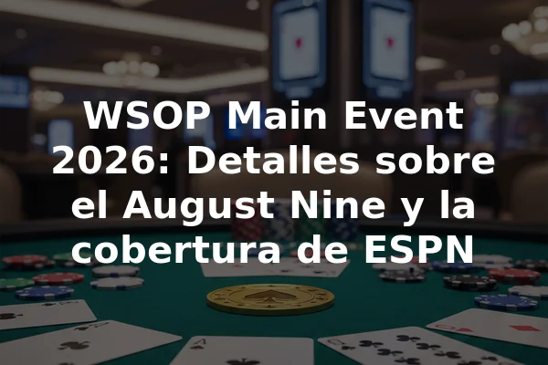 WSOP Main Event 2026: Detalles sobre el August Nine y la cobertura de ESPN