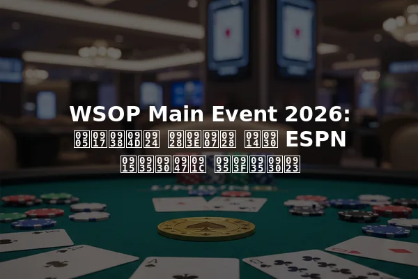 WSOP Main Event 2026: अगस्त नाइन और ESPN कवरेज विवरण