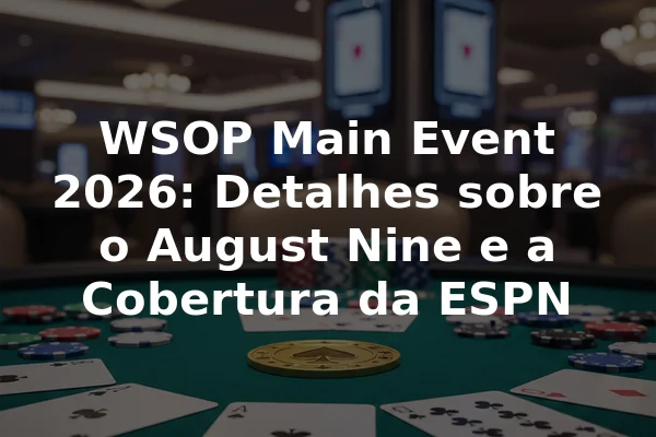 WSOP Main Event 2026: Detalhes sobre o August Nine e a Cobertura da ESPN