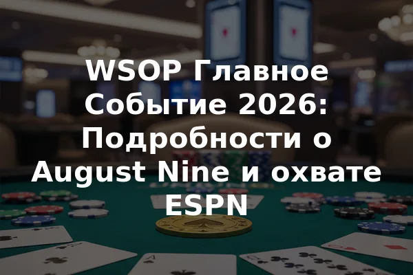 WSOP Главное Событие 2026: Подробности о August Nine и охвате ESPN