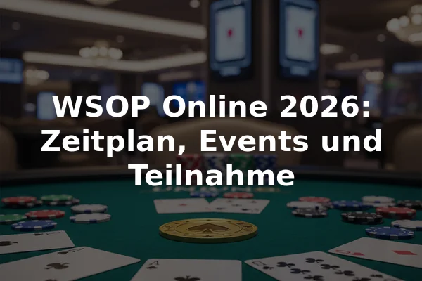 WSOP Online 2026: Zeitplan, Events und Teilnahme