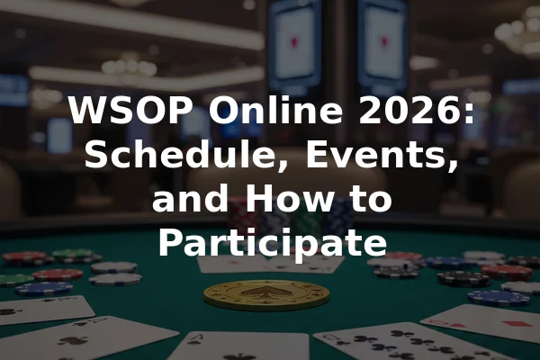 WSOP Online 2026: Schedule, Events, and How to Participate