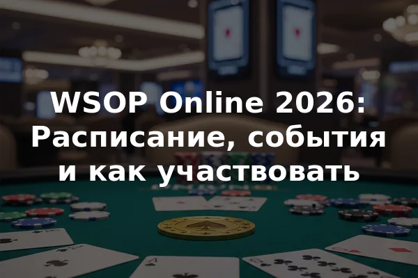 WSOP Online 2026: Расписание, события и как участвовать