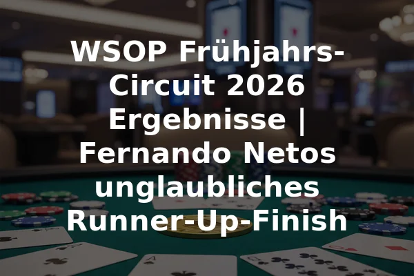 WSOP Frühjahrs-Circuit 2026 Ergebnisse | Fernando Netos unglaubliches Runner-Up-Finish