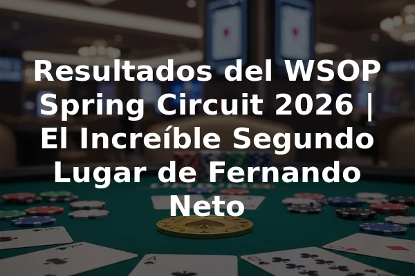 Resultados del WSOP Spring Circuit 2026 | El Increíble Segundo Lugar de Fernando Neto