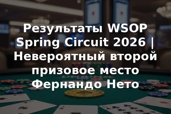 Результаты WSOP Spring Circuit 2026 | Невероятный второй призовое место Фернандо Нето