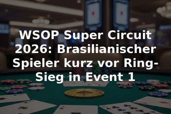WSOP Super Circuit 2026: Brasilianischer Spieler kurz vor Ring-Sieg in Event 1