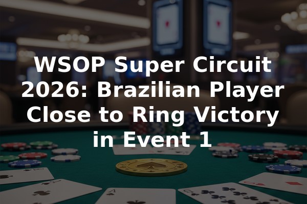 WSOP Super Circuit 2026: Brazilian Player Close to Ring Victory in Event 1