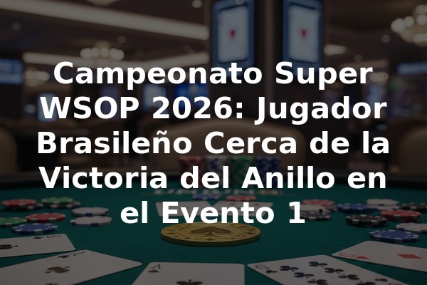 Campeonato Super WSOP 2026: Jugador Brasileño Cerca de la Victoria del Anillo en el Evento 1