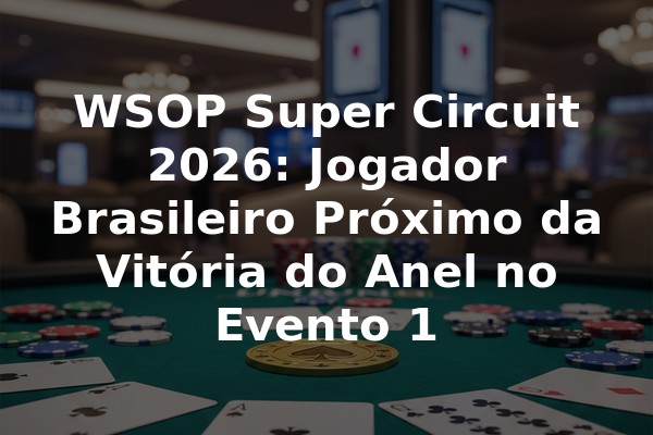 WSOP Super Circuit 2026: Jogador Brasileiro Próximo da Vitória do Anel no Evento 1