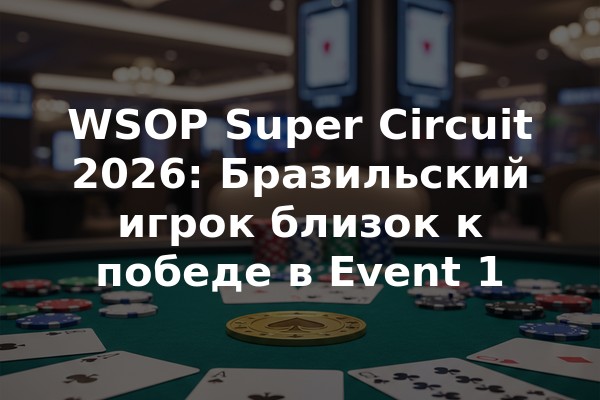 WSOP Super Circuit 2026: Бразильский игрок близок к победе в Event 1