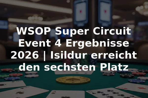 WSOP Super Circuit Event 4 Ergebnisse 2026 | Isildur erreicht den sechsten Platz