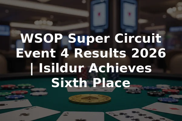 WSOP Super Circuit Event 4 Results 2026 | Isildur Achieves Sixth Place