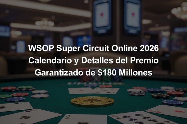 WSOP Super Circuit Online 2026 Calendario y Detalles del Premio Garantizado de $180 Millones
