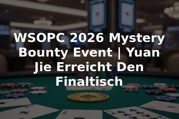 WSOPC 2026 Mystery Bounty Event | Yuan Jie Erreicht Den Finaltisch