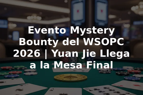 Evento Mystery Bounty del WSOPC 2026 | Yuan Jie Llega a la Mesa Final