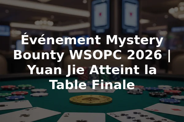 Événement Mystery Bounty WSOPC 2026 | Yuan Jie Atteint la Table Finale