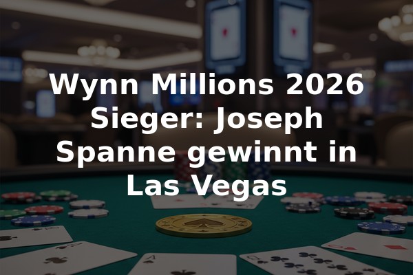 Wynn Millions 2026 Sieger: Joseph Spanne gewinnt in Las Vegas