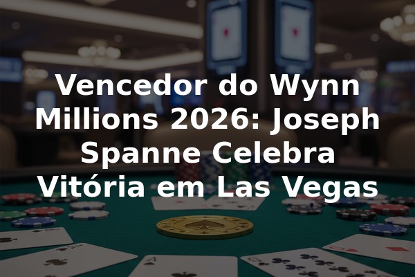 Vencedor do Wynn Millions 2026: Joseph Spanne Celebra Vitória em Las Vegas