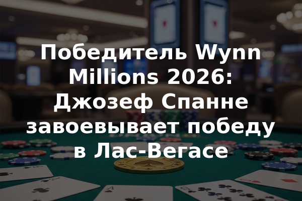 Победитель Wynn Millions 2026: Джозеф Спанне завоевывает победу в Лас-Вегасе