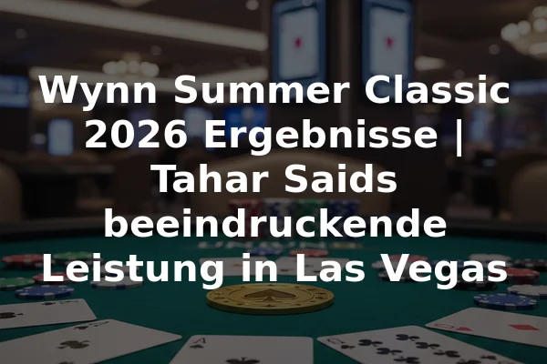 Wynn Summer Classic 2026 Ergebnisse | Tahar Saids beeindruckende Leistung in Las Vegas