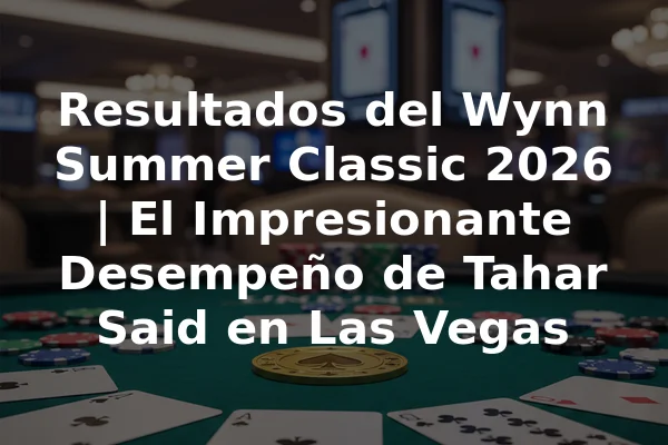 Resultados del Wynn Summer Classic 2026 | El Impresionante Desempeño de Tahar Said en Las Vegas