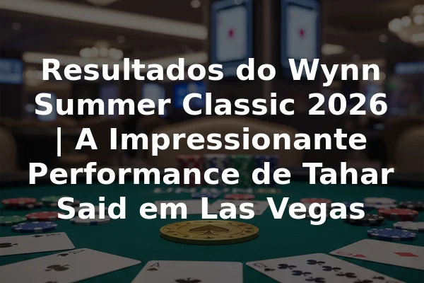 Resultados do Wynn Summer Classic 2026 | A Impressionante Performance de Tahar Said em Las Vegas