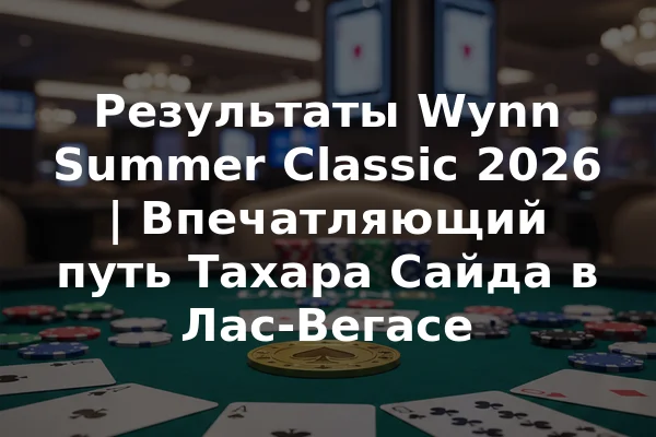 Результаты Wynn Summer Classic 2026 | Впечатляющий путь Тахара Сайда в Лас-Вегасе