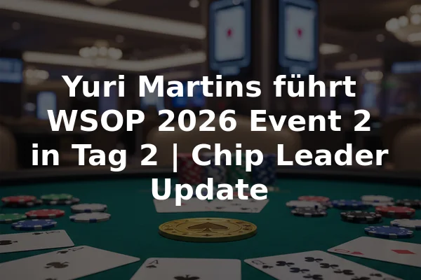 Yuri Martins führt WSOP 2026 Event 2 in Tag 2 | Chip Leader Update