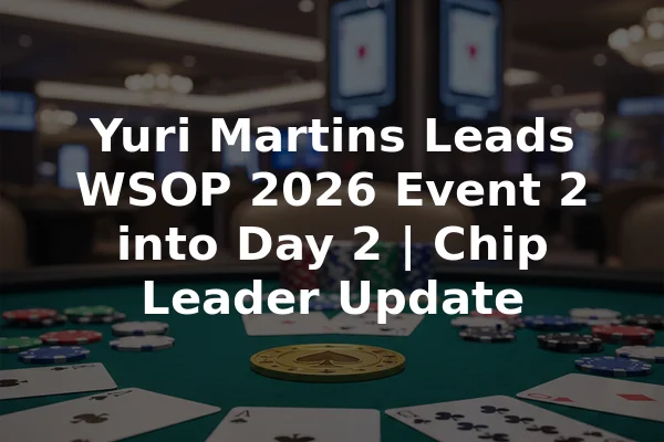 Yuri Martins Leads WSOP 2026 Event 2 into Day 2 | Chip Leader Update