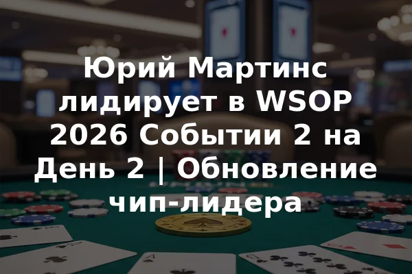 Юрий Мартинс лидирует в WSOP 2026 Событии 2 на День 2 | Обновление чип-лидера
